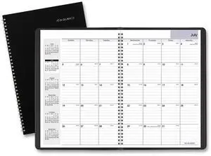 At-A-Glance Academic Monthly Planner 12x8 Black 2025-2026 AY200