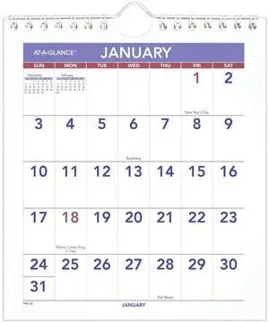 AT-A-GLANCE® 2026 Monthly Wall Calendar, Mini, 6 1/2" x 7 1/2"