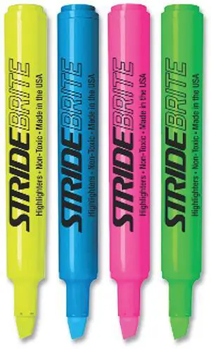 StrideBrite Tank Highlighter Chisel Tip Assorted Colors 12 Pack 42012