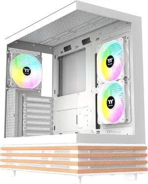 Thermaltake View 270 Plus WS ARGB; Mid Tower; 3x120mm Lite Fans Included; 360mm Radiator Support; 420mm GPU Clearance; Bottom Wood Trim;