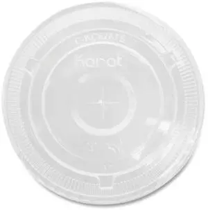 PET Lids Flat with Straw Slot Fits 12 oz to 24 oz Cold Cups Plastic Clear 1000/Carton CKC626TS