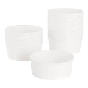 Food Bucket 32 oz 6.5" Diameter x 2.4" h White Paper 360/Carton FPPSB32