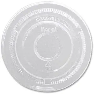 PET Lids No Hole Flat Lid 12 oz to 24 oz Cold Cups Plastic Clear 1000/Carton CKC626TSNH