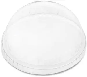 PET Lids No Hole Dome Lid Fits 12 oz to 24 oz Cold Cups Plastic Clear 1000/Carton CKDL626NH