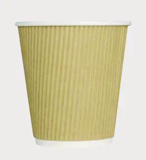 Ripple Hot Cups 10 oz Paper Kraft/White 500/Carton CKRC510