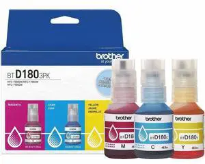Brother Genuine BTD1803PK 3-Pack High Yield Cyan, Magenta, and Yellow Ink Bottles (for use with 580, 780, and 980 Printers)