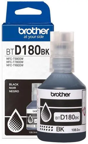 Brother Genuine BTD180BK High Yield Black Ink Bottle (for use with 580, 780, and 980 Printers)