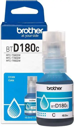 Brother Genuine BTD180C High Yield Cyan Ink Bottle for 580, 780, 980 Printers