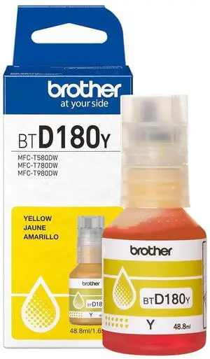 Brother Genuine BTD180Y High Yield Yellow Ink Bottle for 580, 780, 980 Printers