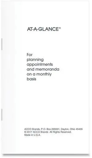 At-A-Glance Pocket Size Planner Refill 6 1/8x3.5 White 2026 7090610