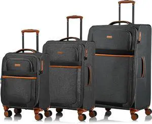 CHAMPS Classic II Collection 3-piece Softside Luggage set Black C5011BLACK