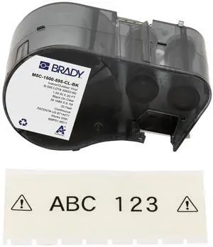 Brady All-Weather Permanent Adhesive Vinyl Labels 1.5 in W x 20ft Black on Clear Brady All-Weather Permanent Adhesive Vinyl Labels 1.5 in W x 20ft Black on Clear