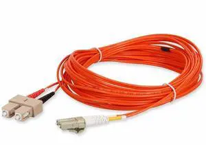 AddOn 8m SC to LC Orange OM1 Duplex OFNR Riser-Rated MMF Fiber Patch Cable