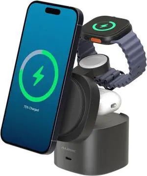 Alogic PowerPod 4-in-1 Qi2 Fast Wireless Charging Stand AL41WCPOBK