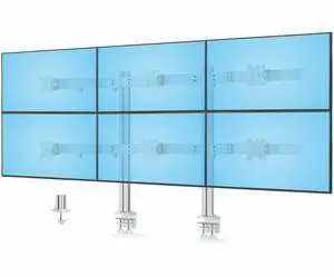 StarTech Six-Monitor Desk Mount w/Crossbar, Up To 32" Screens, Max 17.6lb each