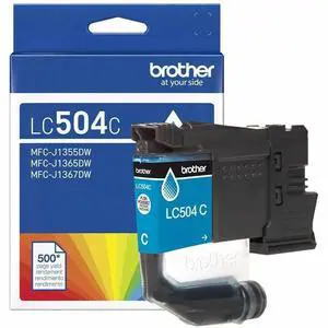 Brother LC504C Standard Yield Cyan Ink Cartridge for 1355, 1365,1367 Printers
