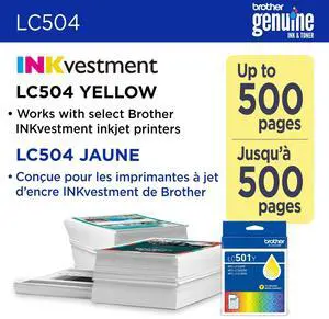 Brother Genuine LC504Y Standard Yield Yellow Ink Cartridge