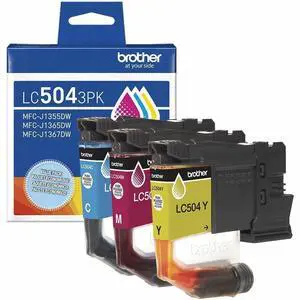 Brother Genuine LC5043PK Standard Yield Cyan, Magenta, and Yellow Ink Cartridges