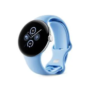 Google Pixel Watch 2 Polished Silver Aluminum Case - Bay Active Band - LTE