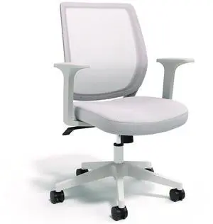 Alera Wessex Ergonomic Fabric Mesh Swivel Task Chair Supports 275 lb 17.09 to 20.83 Seat Height Gray Seat/Back White Base ALEWX42BME47