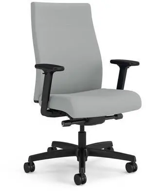 HON Ignition 2.0 Upholstered Mid-Back Task Chair, up to 300lbs, Flint/Black