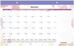 AT-A-GLANCE® Watercolors 2026 Monthly Desk Pad Calendar, Compact, 17 3/4" x 11"