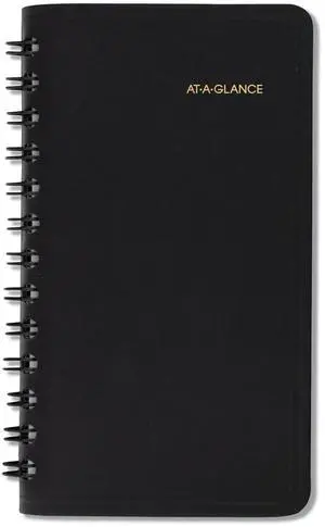 AT-A-GLANCE® 2026 Weekly Planner, Black, Pocket, 2 1/2" x 4 1/2"