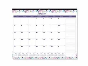 2026 Blueline® Colorful Monthly Desk Pad Calendar, 22 x 17, Passion, January To December, C194113