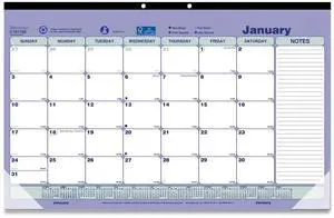 2026 Brownline® Monthly Desk Pad Calendar, 17-3/4" x 10-7/8", Blue/White, January To December, C181700