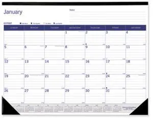 2026 Blueline DuraGlobe Monthly Desk Pad Calendar, 22" x 17", Blue/White, January To December, C177227 2026 Blueline DuraGlobe Monthly Desk Pad Calendar, 22" x 17", Blue/White, January To December, C177227
