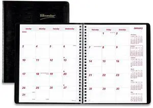 Brownline Essential Collection 14-Month Planner 8.88 x 7.13 Black 2026 CB1200BLK
