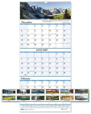 House of Doolittle Recycled Scenic Three-Month Calendar 12.25 X 26 2026