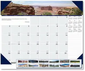 House of Doolittle Recycled Mountains Of The World Desk Pad Calendar 22X17 2026