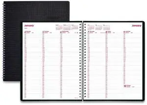 2026 Brownline® DuraFlex Weekly Appointment Planner, 11" x 8-1/2", 50% Recycled, Black, January To December, CB950V.BLK