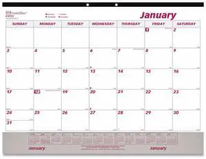 Brownline Monthly Desk Pad Calendar 22 x 17 White/Maroon 2026 C1731V Brownline Monthly Desk Pad Calendar 22 x 17 White/Maroon 2026 C1731V
