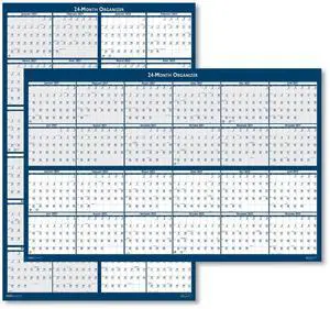 House of Doolittle Reversible/erasable Two Year Calendar 24x37 Blue 2026-2027
