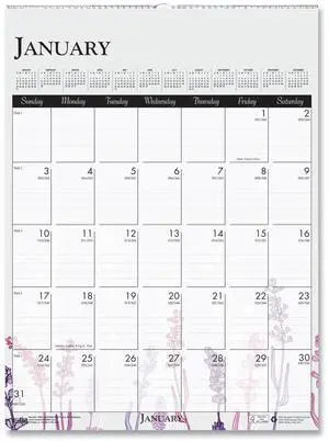 House of Doolittle Wild Flower Wall Calendar 12x16.5 Wild Flowers 2026