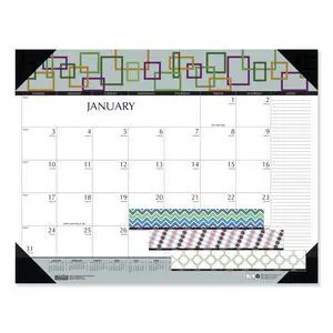 House of Doolittle 100% Recycled Geometric Desk Pad Calendar 22x17 2026