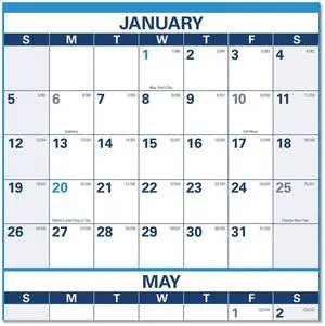 At-A-Glance Horizontal Erasable Wall Planner 36 x 24 Blue/White 2026 PM20028