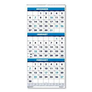 House of Doolittle Recycled Three-Month Wall Calendar 8x17 2026 3646