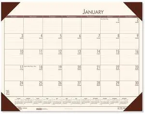 House of Doolittle EcoTones Moonlight Cream Monthly Desk Pad Calendar 22x17 2026