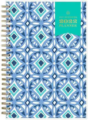 Blue Sky Day Designer Tile Weekly/Monthly Planner 8x5 Blue/White Cover 2026