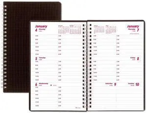 Brownline DuraFlex Weekly Planner 8 x 5 Black 2026 CB75VBLK