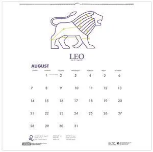 Recycled Academic Zodiac Wall Calendar 14 x 11 Multicolor Sheets12-Month 2025-26