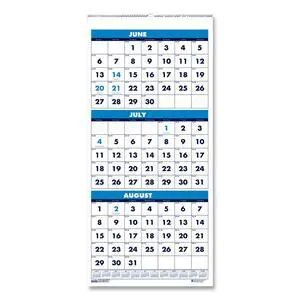 House of Doolittle Three-Month Wall Calendar 8x17 14-Month June-July 2025-2026