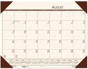 House of Doolittle EcoTones Desk Pad Calendar 18.5x13 Brown Corners 2025-2026