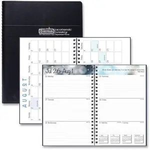 Recycled Academic Weekly/Monthly Appointment Planner 8x5 Black Cover 2025-2026