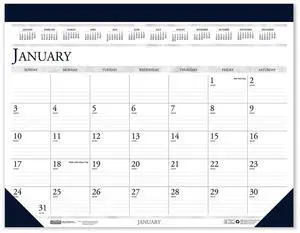 House of Doolittle Recycled Two-Color Monthly Desk Pad Calendar 22x17 2026