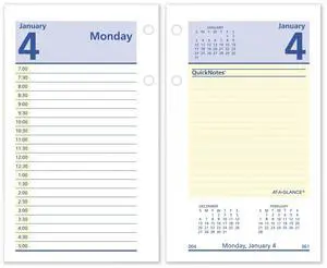 At-A-Glance QuickNotes Desk Calendar Refill 3.5 x 6 2026 E51750