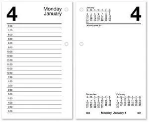 AT-A-GLANCE® 2026 Recycled Daily Loose-Leaf Desk Calendar Refill, Standard, 3 1/2" x 6"